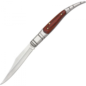 Rite Edge CN2106635 Spanish Toothpick Folding Pocket Knife with Reddish Brown Rich Grain Wood Handle