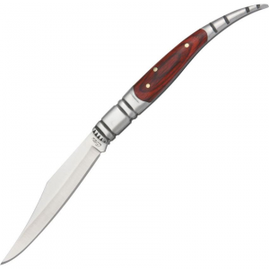 Rite Edge CN2106634 Spanish Toothpick Folding Pocket Knife with Reddish Brown Rich Grain Wood Handle