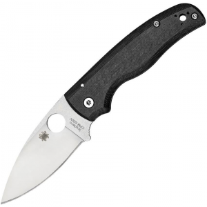 Spyderco 229GP Shaman Compression Lock Linerlock Folding Pocket Satin Finish Knife with Black Stainless Handle