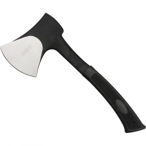 MTech AXE Stainless Axe with Black Checkered Rubberized Overlay Handle