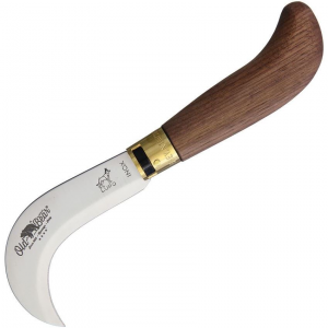 Antonini SOS 974721LN Walnut Pruning Knife with Stainless Steel Construction Handle