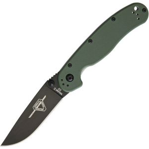 Ontario 8830OD RAT II Linerlock OD Green D2 Folding Knife with OD Green G10 Handle