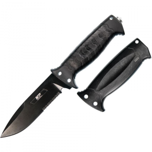Smith & Wesson 1085886 Grip Swap Fixed Blade Knife with Black Rubber Handle