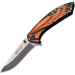 MTech A1005OR Butterfly Orange Assisted Opening Framelock Folding Pocket Knife