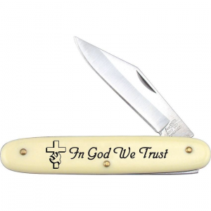 Frost NB6 In God We Trust Knife Folding Pocket Knife with Yellow Synthetic Handle