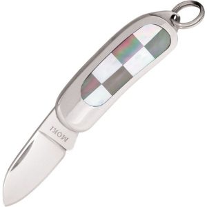 Moki 105 Small Folder Pocket Knife with Stainless Blade and Stainless Handle