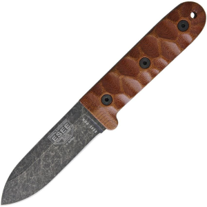 ESEE PR4BO Camp Lore PR-4 Black Oxide Knife with Brown Sculpted Micarta Handle