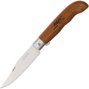 MAM 2046 Sportive Linerlock Knife with Ergonomic, Fingergrooved Brown Beechwood Handle