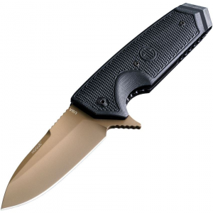Sig 36219 EX-02 Linerlock Knife Dark Earth Cerakote Finish Spear Knife with Black G10 Handle