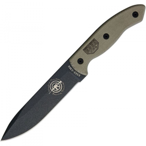 ESEE CM6TGM CM6 Combat Tactical Knife with Green Canvas Micarta Handle