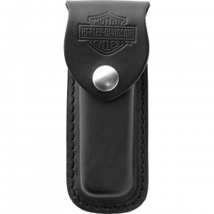 Case 52099 Medium Sheath Harley Black leather with Harley Davidson logo