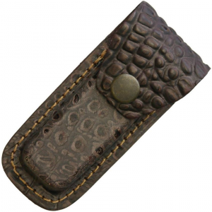 Sheaths 1196 Fits 3 to 3.5 Inch Crocodile Pattern Belt Pouch with Brown Leather Construction