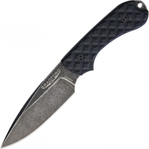 Bradford 3FE001N Guardian 3 Nimbus Finish Drop Point Blade Knife with Black Sculpted G-10 Handle