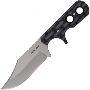Cold Steel 49HCF Mini Tac Bowie Stainless Blade Knife with Black Griv-Ex Handle
