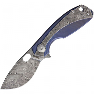 Viper 5964BL LILLE Knife with Damascus Titanium Blue Handle