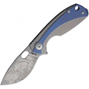 Viper 5964TIBL LILLE Knife with Damascus Titanium Blue Handle