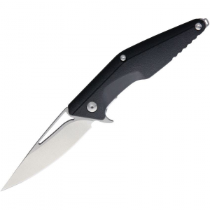 Brous M005S Division Linerlock Stonewash Finish Blade Knife with Black Polymer Handle