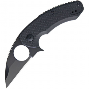 Brous M002B Ssf Silent Soldier Linerlock Black Finish Wharncliffe Blade with Black Textured Plastic Handle
