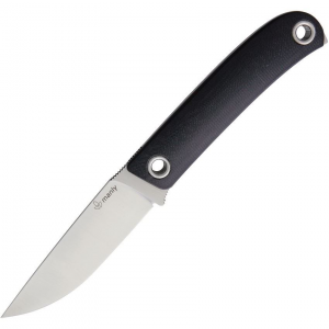 Manly 009 Patriot CPM154 Satin Fixed Blade Knife Black Handles