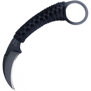 Bastinelli Creations 202BW PiKa Karambit Fixed Blade Knife Black Handles