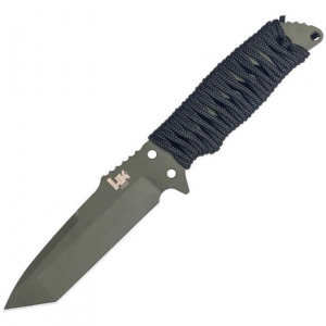 Heckler & Koch 55241 Fray Tanto OD Green Fixed Blade Knife Black Handles