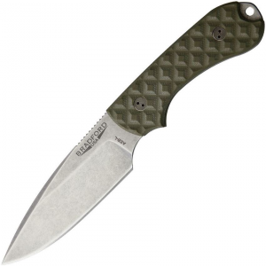 Bradford Knives 3FE002A Guardian 3 Stonewash Fixed Blade Knife OD Green Handles