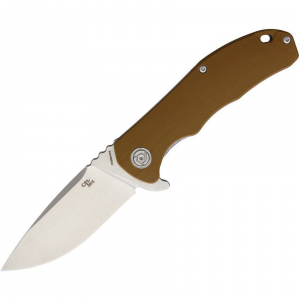 CH Knives 3504BR Framelock Knife Brown G10 Handles