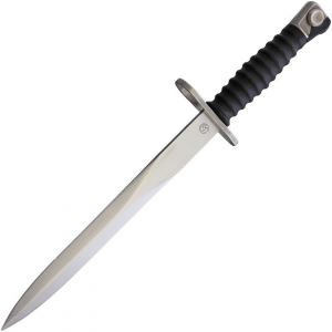 XYZ Brands 4393 Swiss M57 Combat Satin Fixed Blade Knife Black Handles