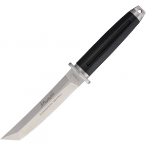 Tokisu 32390 Musashi Tactical Satin Fixed Blade Knife Black Handles