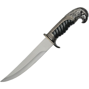 China Made 211469ESL Eagle Prey Dagger Satin Fixed Blade Knife Black and Pewter Handles