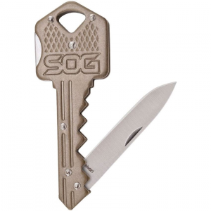 SOG KEY102CP Key Lockback Knife Brass Handles