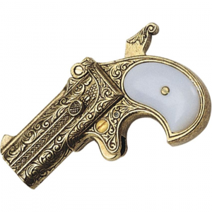 Denix 1262 1866 Double Barrel Derringer with White Composition Grips
