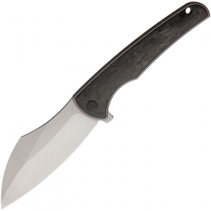 VDK 043 Vice Stonewashed Framelock Knife Gray/Gray Marbled Carbon Fiber Handles