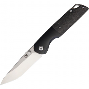 Kansept 1005T6 Warrior Drop Point Framelock Knife Black Handles