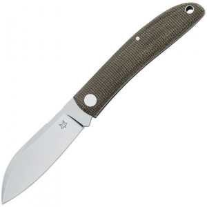 Fox 273 Livri Slip Joint Satin Folding Knife Green Handles