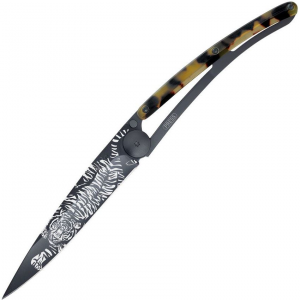 Deejo 1GC100 Tattoo Linerlock Knife 37g Tiger