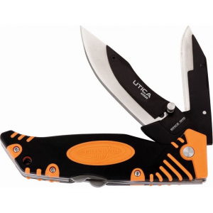 Utica 91RT500CP Deer Razor Lockback Knife Black/Orange Handles