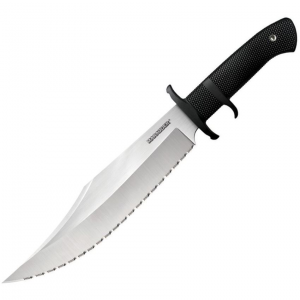 Cold Steel 39LSWBS Marauder Bowie Serrated Satin Fixed Blade Knife Black Handles