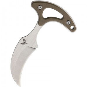 Combat Ready 369 Neck Knife Satin Fixed Blade Knife Tan G10 Handles