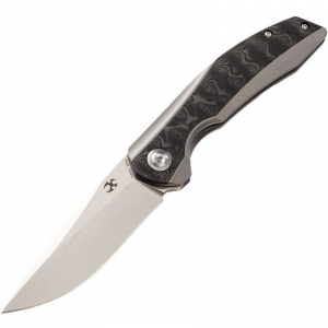 Kansept 1007A2 Accipiter Framelock Knife Gray/Carbon Fiber Handles