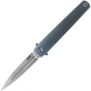 MKM L02TBSW Flame Dagger Framelock Knife Blue Handles