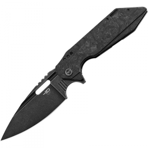 Bestech Knives T1910D SHODAN Framelock Knife Carbon Fiber/Black Handles