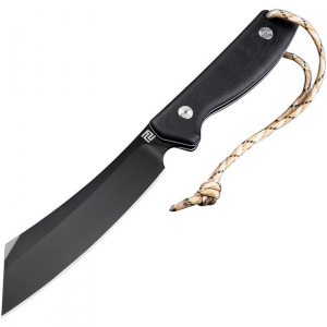 Artisan Knives 1815BBGC Tomahawk Black Fixed Blade Knife White Liners Black Handles