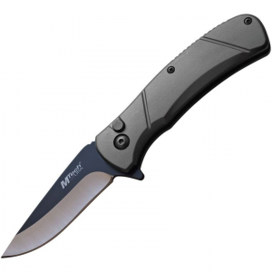 MTech Knives 1149GY Button Lock Knife Gray Handles