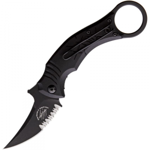 Bastinelli Creations 18S Mako Folder Knife Black Handles