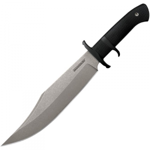 Cold Steel 39LSWBA Marauder Bowie Stonewash Fixed Blade Knife Black Handles