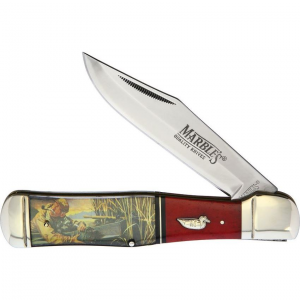 Marbles 584 Duck Decoy Folding Knife Red Handles