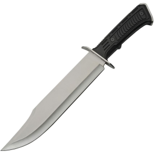 China Made 211515SL Silver Tech Bowie Fixed Blade Knife Black Handles