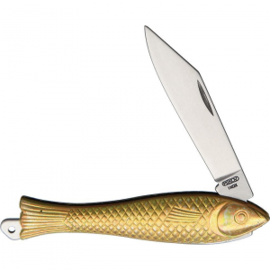 Mikov 130NZN1ZL Fish Satin Folding Knife Bronze Handles