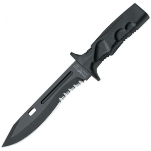 Fox 0171107 Leonida Survival Black Fixed Blade Knife Black Forprene Handles